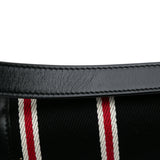 Small Canvas Striped Solferino Satchel In Box Black - Lab Luxury Resale