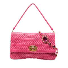 Matelasse Nappa Crystal Chain Satchel Pink - Lab Luxury Resale