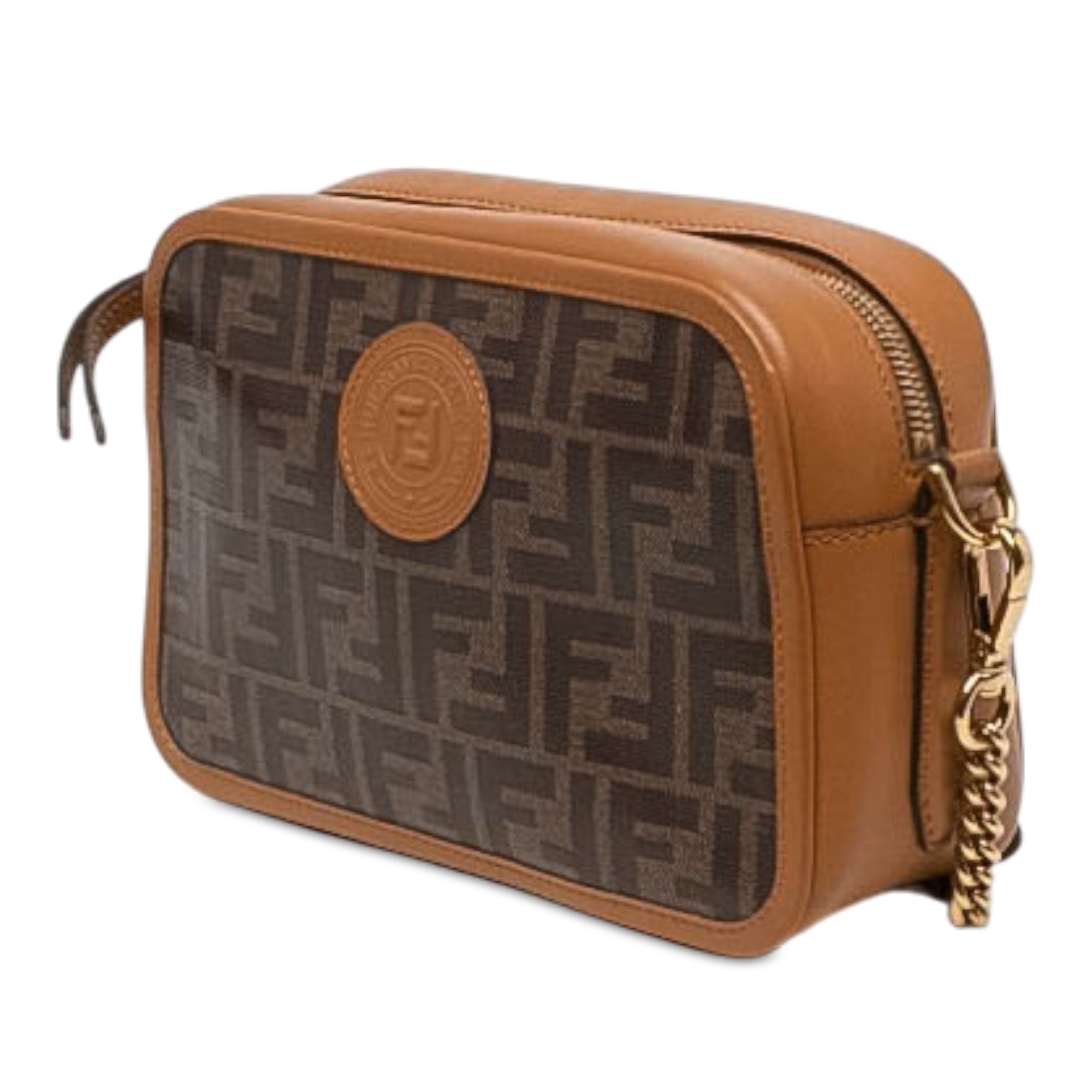 Glazed Fabric Vitello Century FF 1974 Camera Bag Brown - Lab Luxury Resale
