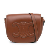 Calfskin Triomphe Folco Crossbody Brown - Lab Luxury Resale