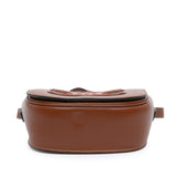 Calfskin Triomphe Folco Crossbody Brown - Lab Luxury Resale