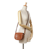 Calfskin Triomphe Folco Crossbody Brown - Lab Luxury Resale