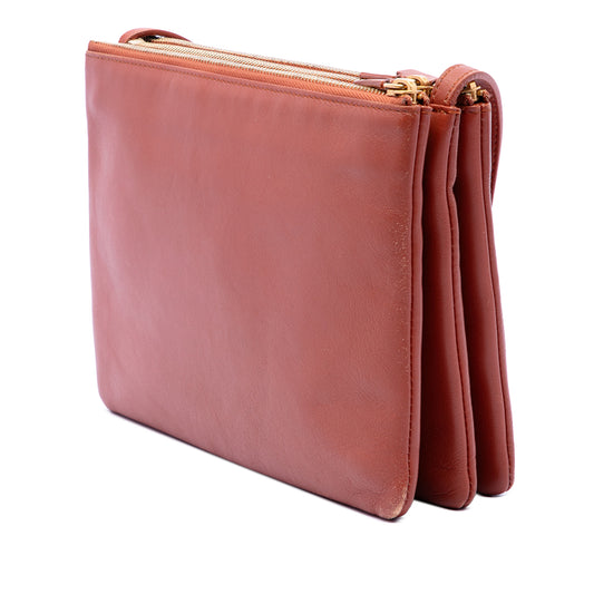 Large Lambskin Trio Crossbody Red - Lab Luxury Resale