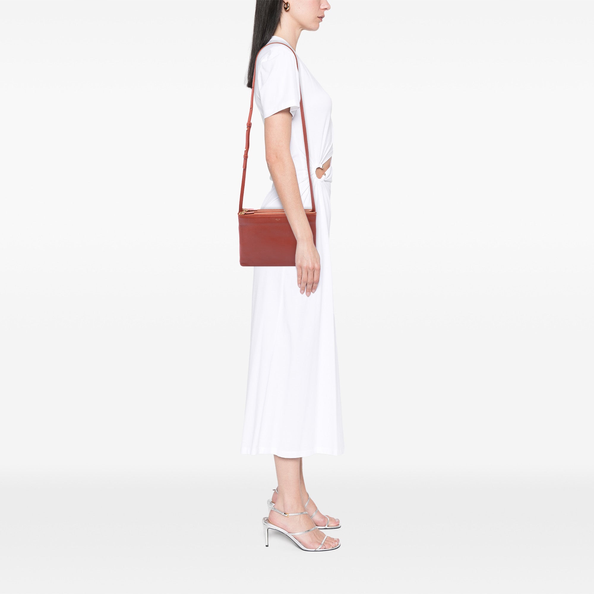Large Lambskin Trio Crossbody Red - Lab Luxury Resale