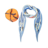 Varangues Pleated Silk Scarf Blue - Lab Luxury Resale