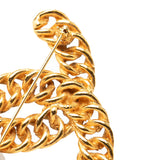 CC Gold Plated Chain Brooch Gold - Lab Luxury Resale
