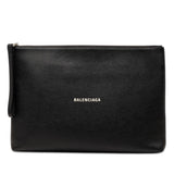 Grained Calfskin Logo Cash Pouch Black - Lab Luxury Resale