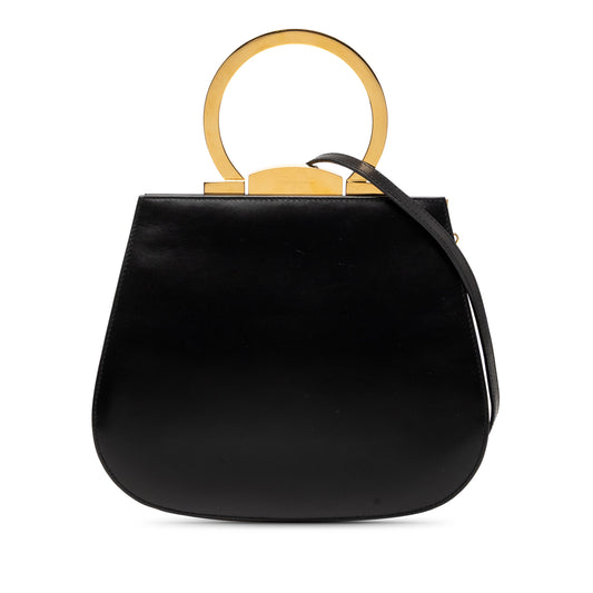 Leather Gancini Top Handle Bag Black - Lab Luxury Resale