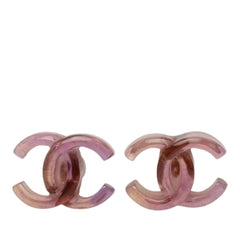 CC Resin Bullet Back Earrings Purple - Lab Luxury Resale