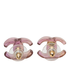 CC Resin Bullet Back Earrings Purple - Lab Luxury Resale