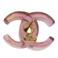 CC Resin Bullet Back Earrings Purple - Lab Luxury Resale