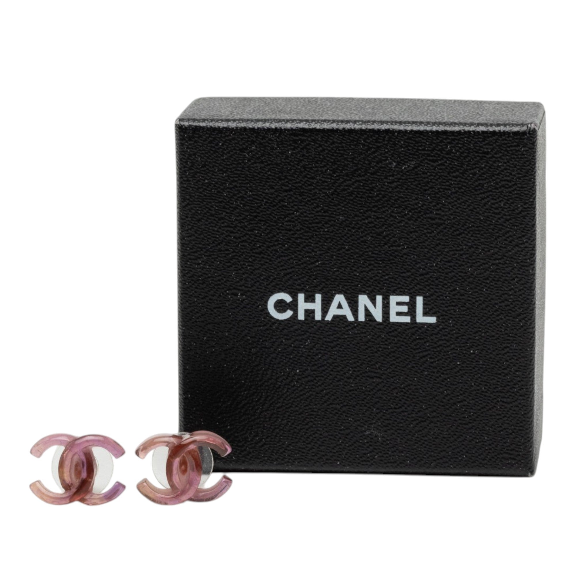 CC Resin Bullet Back Earrings Purple - Lab Luxury Resale