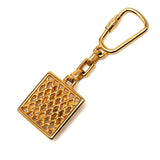 Gold Plated Logo Star Square Key Ring Charm Gold - Lab Luxury Resale