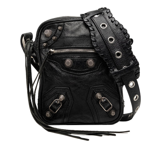 Lambskin Motocross Le Cagole Messenger Bag Black - Lab Luxury Resale