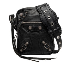 Lambskin Motocross Le Cagole Messenger Bag Black - Lab Luxury Resale