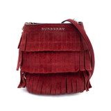 Mini Suede Fringe Bucket Bag Red - Lab Luxury Resale