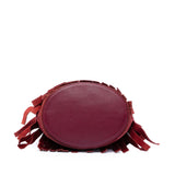 Mini Suede Fringe Bucket Bag Red - Lab Luxury Resale