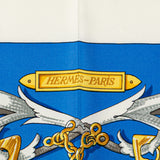 Le Mors A La Conetable Silk Scarf Blue - Lab Luxury Resale