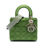 Small Satin Cannage My ABCDior Lady Dior Green - Lab Luxury Resale