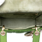 Small Satin Cannage My ABCDior Lady Dior Green - Lab Luxury Resale