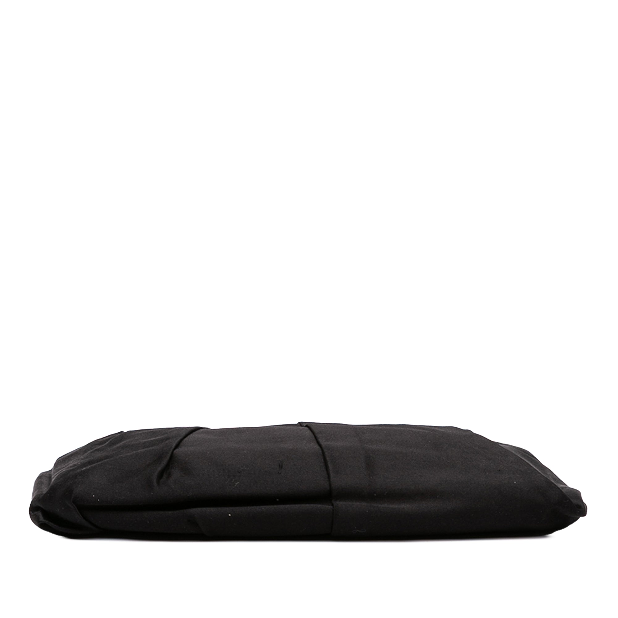 Pleated Satin Frame Clutch Black - Lab Luxury Resale