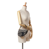 Mini Oblique Canvas Saddle Bag Blue - Lab Luxury Resale