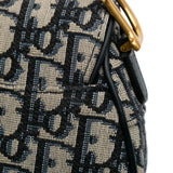 Mini Oblique Canvas Saddle Bag Blue - Lab Luxury Resale