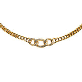 Gold Plated Rhinestone Necklace Gold - Lab Luxury Resale