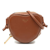 Micro Leather Heart Crossbody Brown - Lab Luxury Resale