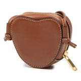 Micro Leather Heart Crossbody Brown - Lab Luxury Resale