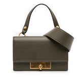 Alexander McQueen Mini Leather Skull Lock Top Handle Bag Green