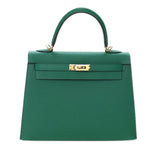 Epsom Kelly II Sellier 25 Green - Lab Luxury Resale