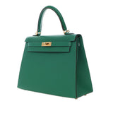 Epsom Kelly II Sellier 25 Green - Lab Luxury Resale