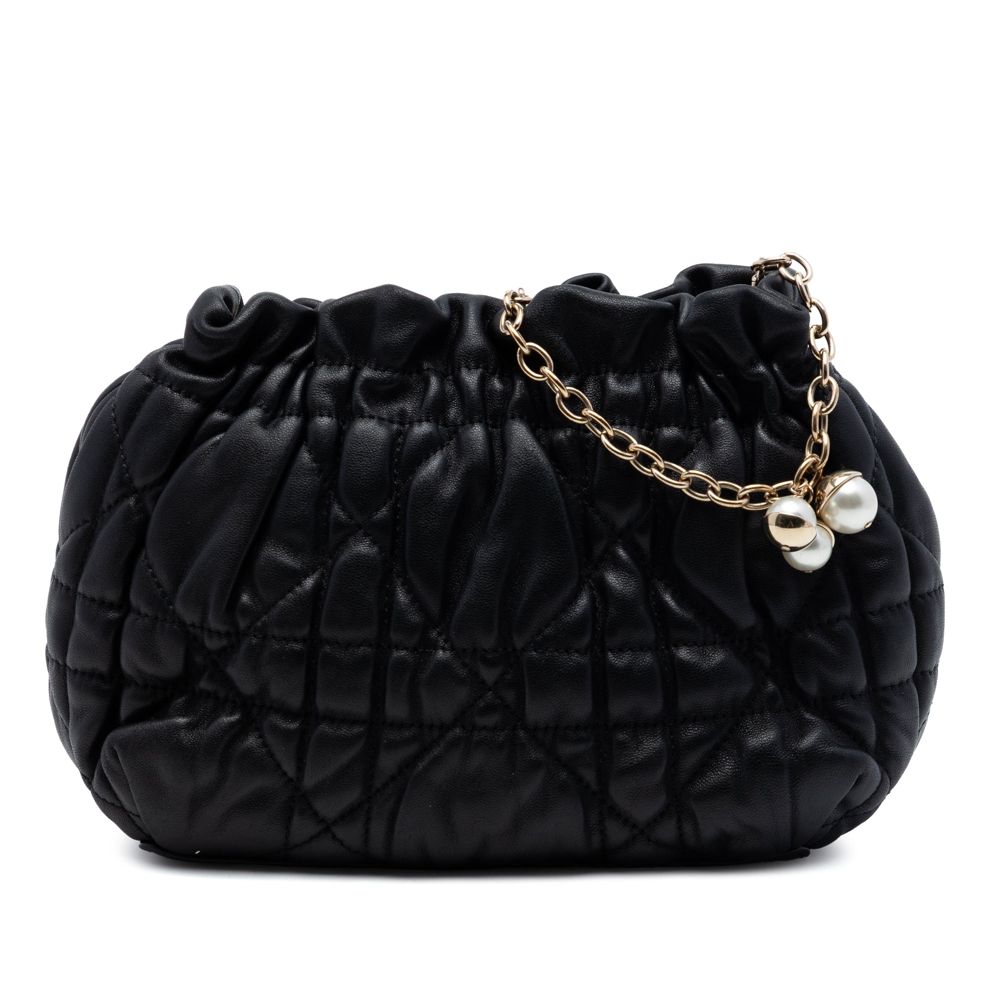 Mini Lambskin Cannage Gaufre Delices Bag Black - Lab Luxury Resale