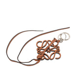 Leather Anagram Key Ring and Bag Charm Brown - Lab Luxury Resale