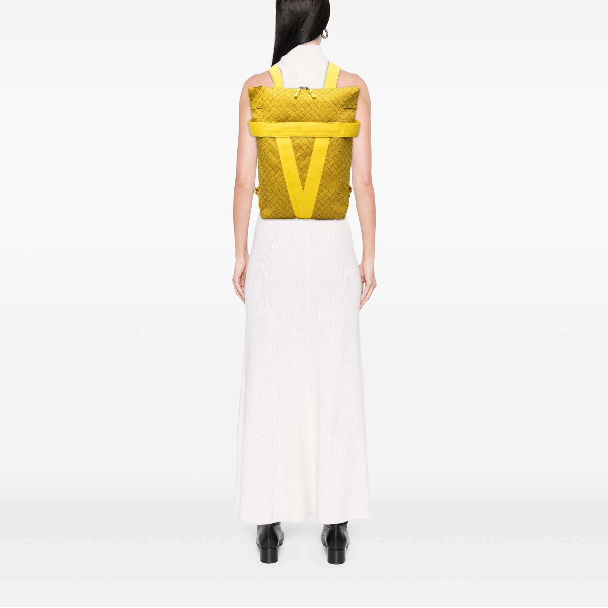 Rubber Intrecciato Buffer Backpack Yellow - Lab Luxury Resale