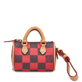 Damier Pop Mini Speedy Bag Charm Red - Lab Luxury Resale