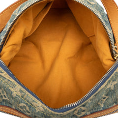 Louis Vuitton Monogram Denim Baggy PM bag with spacious design and signature LV monogram pattern, featuring adjustable straps and sturdy construction.