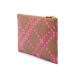 Bicolor Nappa Intrecciato Clutch Brown - Lab Luxury Resale