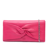 Anagram Nappa Bow Tie Clutch with Chain Pink - Lab Luxury Resale