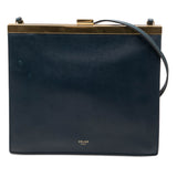 Mini Leather Clasp Crossbody Blue - Lab Luxury Resale
