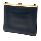 Mini Leather Clasp Crossbody Blue - Lab Luxury Resale