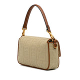 Zucca Embroidered Canvas Baguette Satchel Brown - Lab Luxury Resale