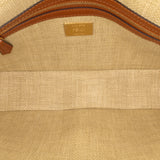 Zucca Embroidered Canvas Baguette Satchel Brown - Lab Luxury Resale