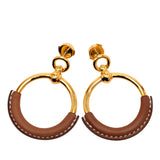 Gold Plated Barenia Loop Earrings Gold - Lab Luxury Resale