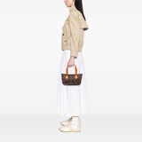 Zebra Print Canvas Handbag Brown - Lab Luxury Resale
