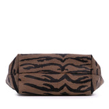 Zebra Print Canvas Handbag Brown - Lab Luxury Resale