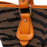 Zebra Print Canvas Handbag Brown - Lab Luxury Resale