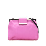 Satin Clasp Clutch on Strap Pink - Lab Luxury Resale