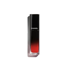 Chanel Rouge Allure Laque lipstick in shade 93 Seastar, new in box, with sleek black packaging and vibrant lip color.
